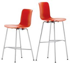 1335-1 HAL Stool Medium Seat shell: dyed-through polypropylene, with optional seat cushion (screwed to the seat shell). Base: chrome-plated tubular steel, non-stacking.
