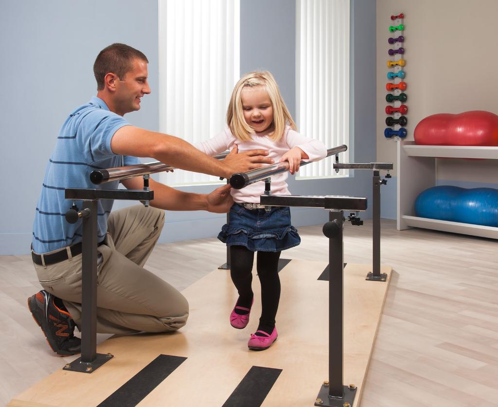 PARALLEL BARS Clinton Parallel Bars are made with the patient and therapist in mind. Sturdy, steel upright construction and smooth stainless steel handrails provide the strength for daily use.