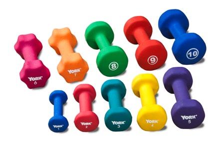 Easy-grip surface All weights are color coded and clearly marked Available from 1 to 10 lbs. in 1 lb. increments NOTE: Colors of individual dumbbells are subject to change.