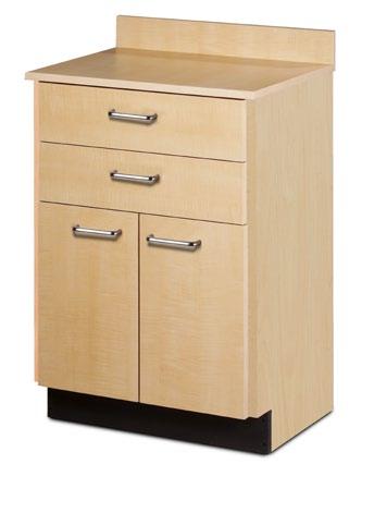 TREATMENT CABINETS Mobile, Treatment Cabinet with 2 Doors and 1 Drawer Mounted on dual wheel, swivel casters 1 adjustable shelf Smooth-glide, drawer with metal sides that hold up to 75 lbs.