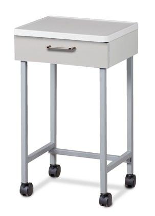with one, 4 drawer  legs with 4 dual wheel locking casters Ships fully assembled Moulded Top, Mobile,