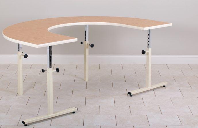 Work/Activity Tables U-shaped Table* Shape allows wheelchair access for up to 4 people Height adjustable legs with self