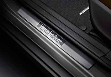 Illuminated door sill panels A distinctive, eye-catching accessory, whether in daylight or at night Mercedes-Benz lettering illuminated in brilliant white, set in an
