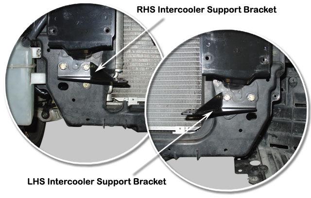 7 Install the RHS intercooler support bracket (Item 130) and LHS intercooler support bracket (Item 129).
