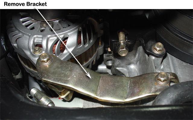 Turbochargers - APS350Z-TTSS/09 Installation Guide 1 Remove the stock alternator support bracket.