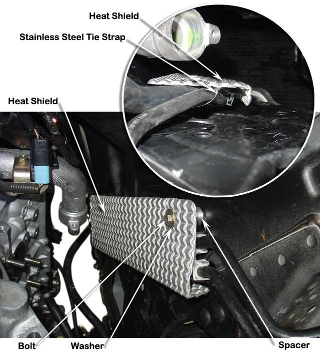 33 Install the heat shield (Item 73) and retain with a bolt (Item 75), washer (Item 76) and aluminium