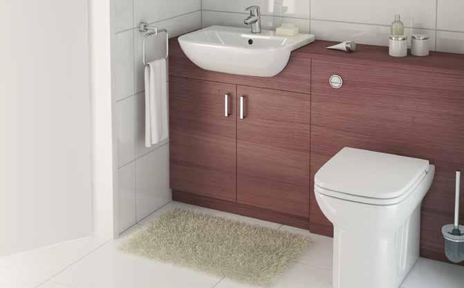 Basins feature 1 or 2 tap hole options providing greater flexibility Two sizes of semi-recessed basins for compact and standard projection BATHROOM SUITES S20 S20 Furniture shown is not available