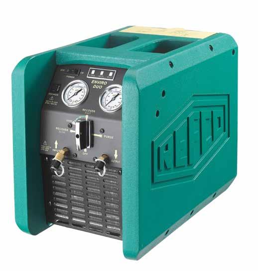 ENVIRO DUO This high performance, state of the art, one-knob operation recovery machine allows for maximum recovery of all popular CFC, HCFC and HFC refrigerants including R410A.