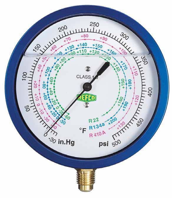 R5-220 R5 Series Oil Filled Bellow Type Gauges All of the R3 features except it has a larger outside diameter of 3 1/4" (80 mm) for an extra easy to read gauge face R5-220-F-R12 R12/R22/R502 scales,