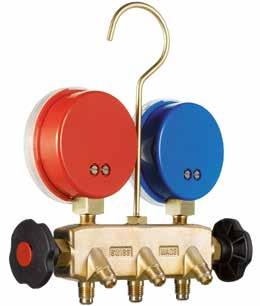 APEX Manifolds Standard Two-Way Brass Manifold R410A Manifold Same features but with all metal housing gauges (M2) R410A manifold with refrigerant scales R22/R134a/R410A Class 1.