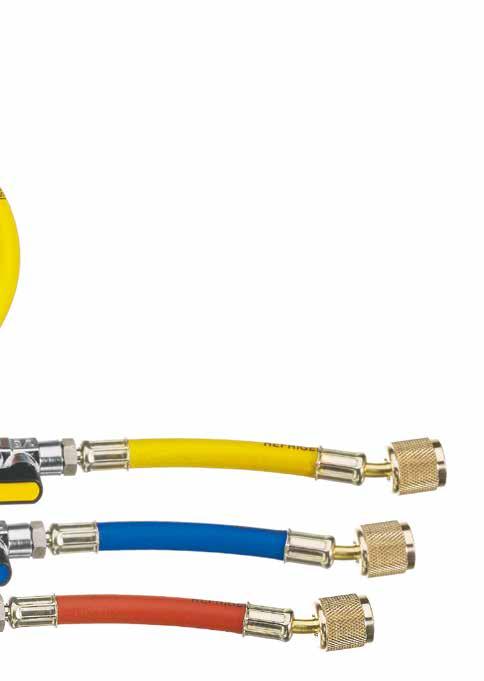 Individual Charging Hoses Premium REFCO charging hoses with ball valve CA-CL-9 CA-CL-9-B-M 9" Blue hose w/ball valve 4682056 CA-CL-9-R-M 9" Red