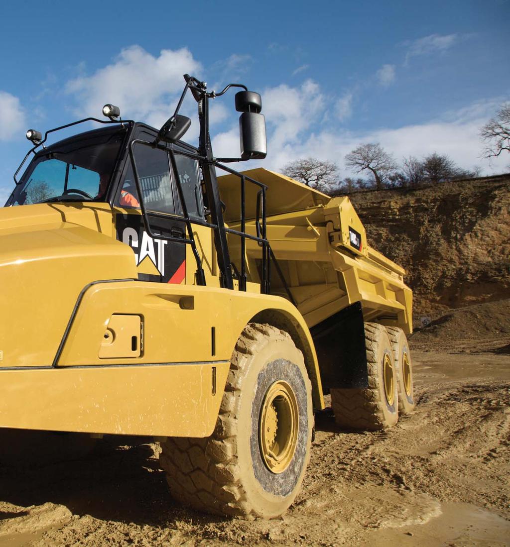 The Cat 740C EJ with a 23 m 3 (30.1 yd 3 ) 38 tonnes (42 ton) capacity offers proven reliability, durability, high productivity, superior operator comfort and lower operating costs.