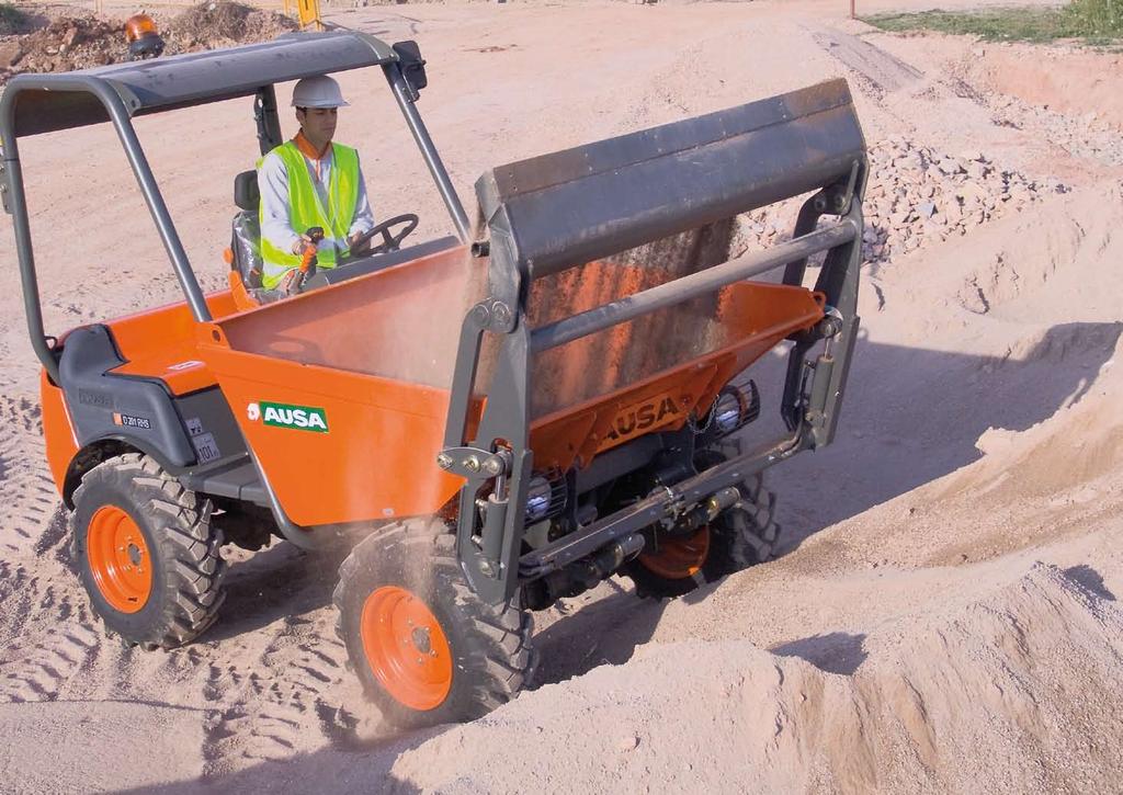 RANGE Ausa offers a wide range of site dumpers from 850kg to 10000kg with options of