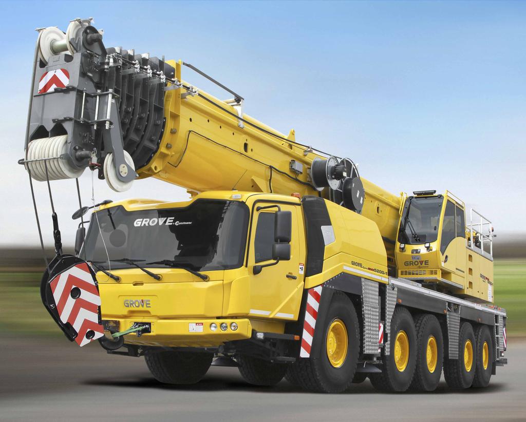 GMK5180-1 Product Guide ANSI B30.5 Imperial 85% Features 180 t (210 USt) capacity 64 m (210 ft) six-section main boom 11 m (59.