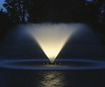 Available for J and VFX fountains and surface aerators. Displays white (3000K) and includes red, green, blue and amber lenses and lens caps Offered as 3 fixture (1/2-2HP) and 6 fixture (3-7.