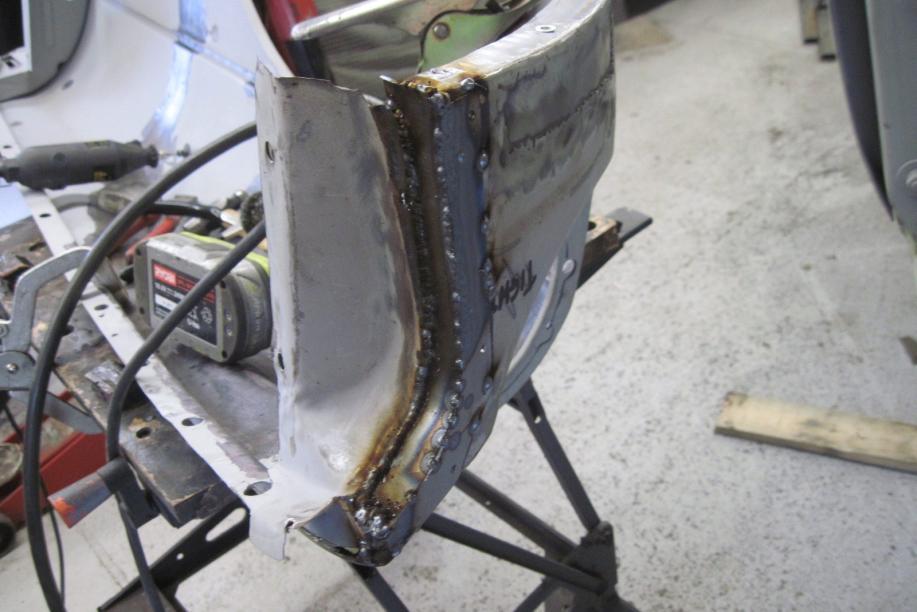 The inside of where the tack welds are will be continuously