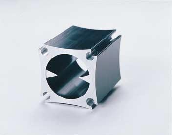 UNIQUE COMPONENTS EXTRUDED HOUSING Black anodized on both the exterior and the internal bore, the housing is made of extruded aluminum with integral stators.