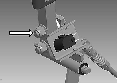 Remove the two bolts holding the control lever to the control arm shaft (A) 2. Move the control lever to the next set of holes (B). Secure the lever with the two bolts. 3.