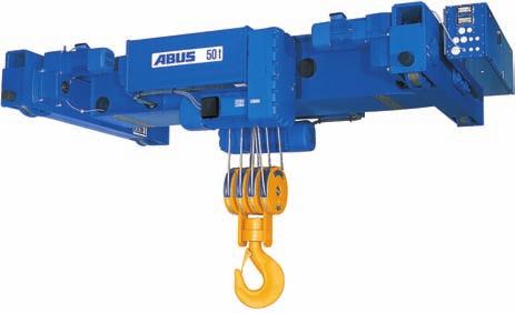The operating times of the hoist motors in alternating operation are controlled by special software as a function of travel, taking into consideration the maximum rope