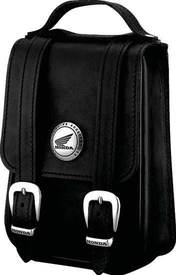 LEATHER FRONT POUCH 08L50-MCR-100 Mounts to handlebar risers for approximately 1.7 liters additional carrying capacity.