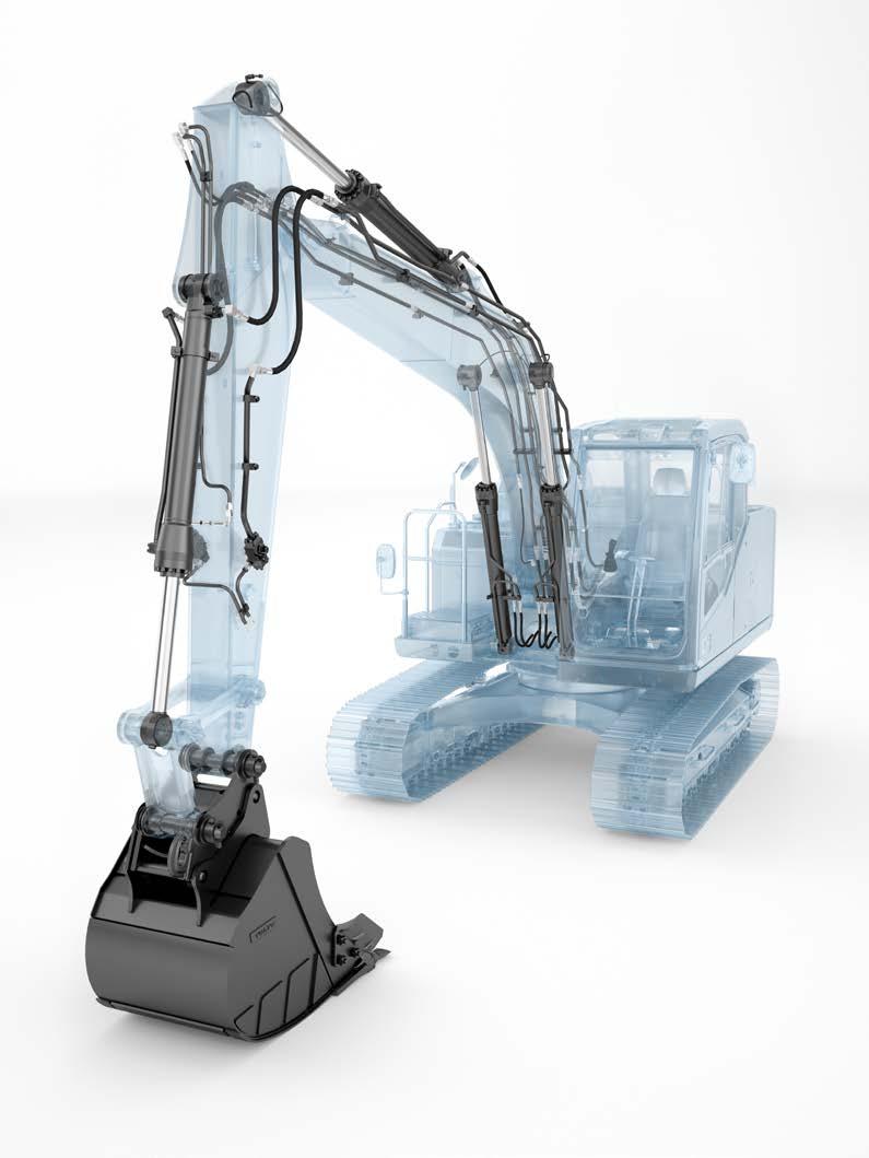 Ultimate tool carrier The Volvo excavator can be outfitted with a wide variety of auxiliary circuits from the factory, from breaker and shear piping (X1) to rotator piping (X3).