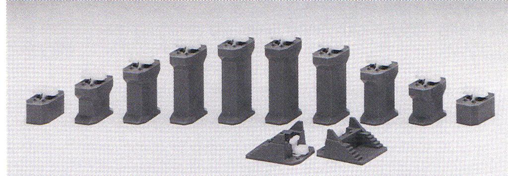 23-017 23-047 15-50mm (½ to 2 ) Incline Pier Set. With S-Joiners, Used To Join Viaduct Sections.