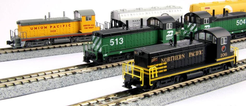 New N Scale Switching Locomotives N EMD NW2 New Releases Burlington Northern, Northern Pacific & Union Pacific The EMD NW2 Switcher returns for 2012!