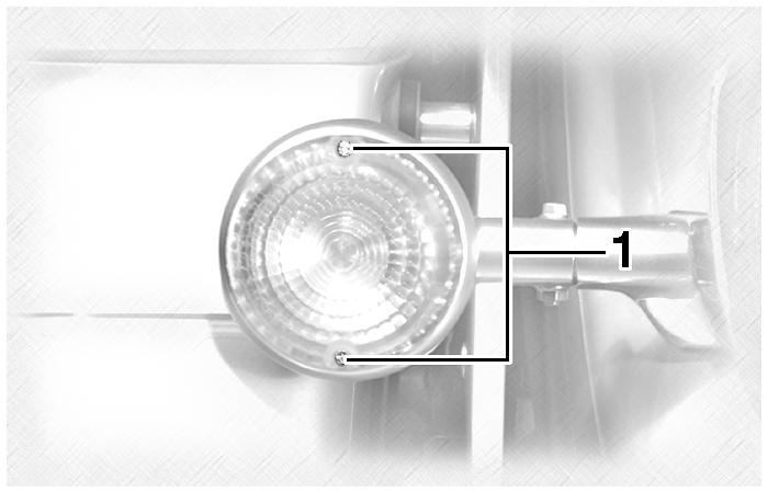 PERIODIC MAINTENANCE AND MINOR REPAIR EAU24281 Replacing a turn signal light bulb or the tail/brake light bulb 1. Remove the lens by removing the screws. 2.