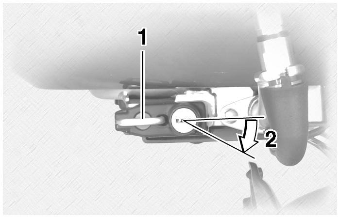 INSTRUMENT AND CONTROL FUNCTIONS Helmet holders 1. Helmet holder (right) 2. Unlock. 1. Helmet holder (left) 2. Unlock. EAU14360 To open a helmet holder Insert the key into the helmet holder lock, and then turn it as shown.