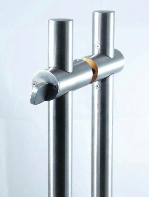 overall length 42 cylinder height location BTB mounting for 1/2 glass US32 Polished Stainless US32D Satin Stainless Ordering Information: Specify the following,