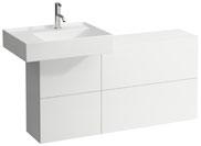 KARTELL BY LAUFEN White matt 640 Pebble grey 641 Slate grey 642. Siphon must be ordered separately, it is not part of vanity units. Can be install with standard or space saving siphon H894240.