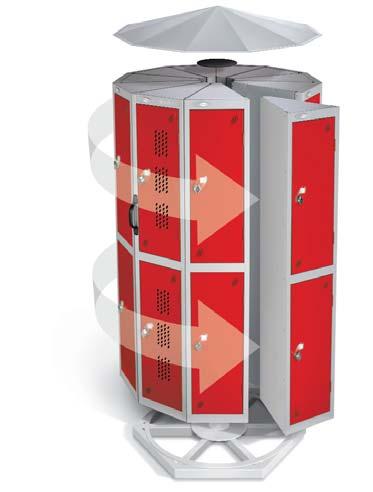SPACE SAVING UP TO 165% MORE LOCKERS IN YOUR SPACE * locker pod OPTIONAL SLOPING CANOPY Prevents