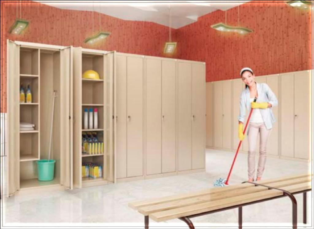 SMD worker lockers Multifunctional worker lockers used to store clothing, detergents, buckets, brushes, etc. facilitate the work of social workers and the cleaning services.