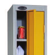 One, 180mm high, full width compartment at the top of the locker and a vertical compartment fitted