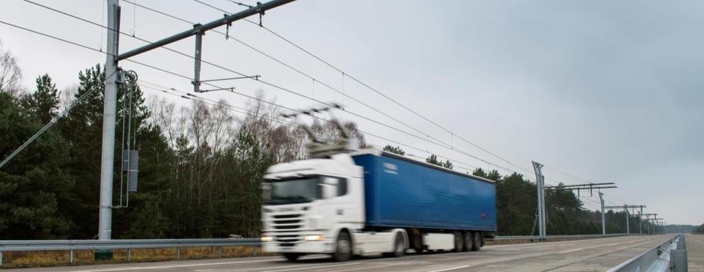 Electrification of hybrid trucks via an overhead