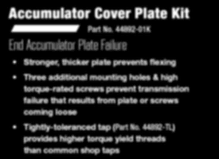 plate prevents flexing Three additional mounting holes & high