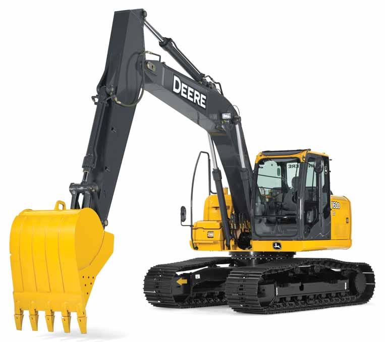 With strong digging forces, outstanding lift capability, reach, and swing torque, they produce like big machines.