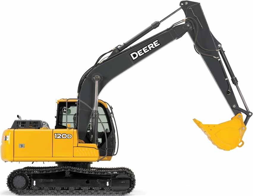 The 120D and 160D LC deliver more digging force, swing torque, drawbar pull, and lift capability, with less emissions and noise.