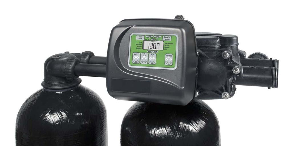 28 gpm, backwash flow 15 gpm with meter and bypass installed Solid state microprocessor with