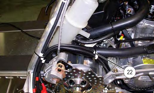 Remove Y-pipe from engine using a 6mm Allen socket. 9. Install pinion and pinion bracket assembly y.