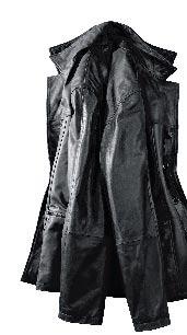 With detachable, adjustable shoulder strap Men s leather jacket
