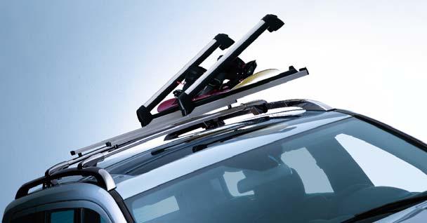 carrier bars For up to six pairs of skis or four snowboards. Lockable.