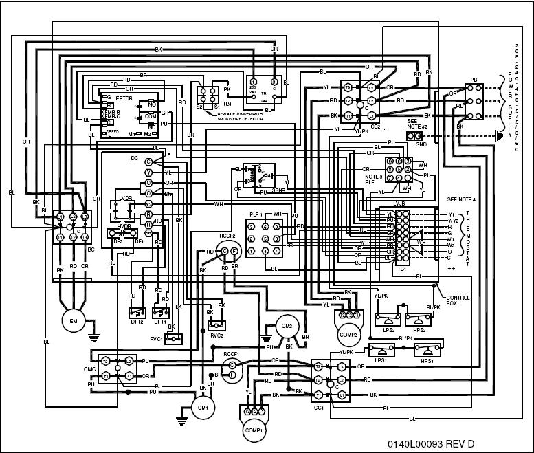 Wiring Diagram PH090-120***3B/ 4B (for models with serial numbers 0907 and below) Wiring is subject to change. Always refer to the wiring diagram or the unit for the most up-to-date wiring.