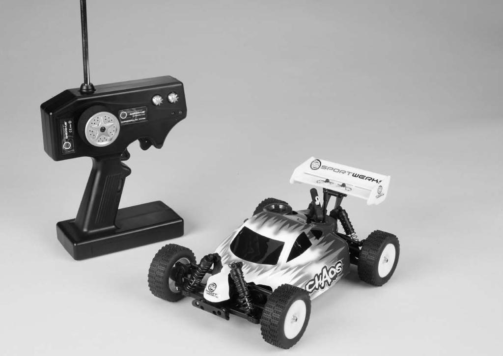 1/16 Scale Ready-To-Run 4WD Nitro Buggy Scale: 1/16 Overall Length: 10.2" (260mm) Width: 7.08" (180mm) Height: 3.7" (95mm) Wheelbase: 6.