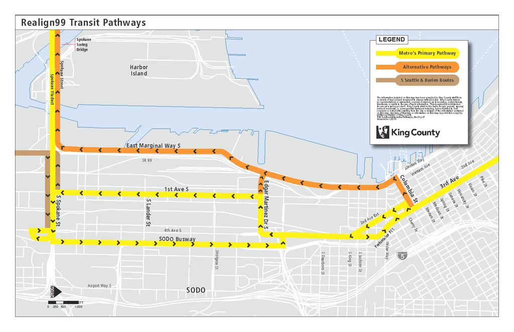 SR99 Closure Pathways The information included here has been compiled by King County