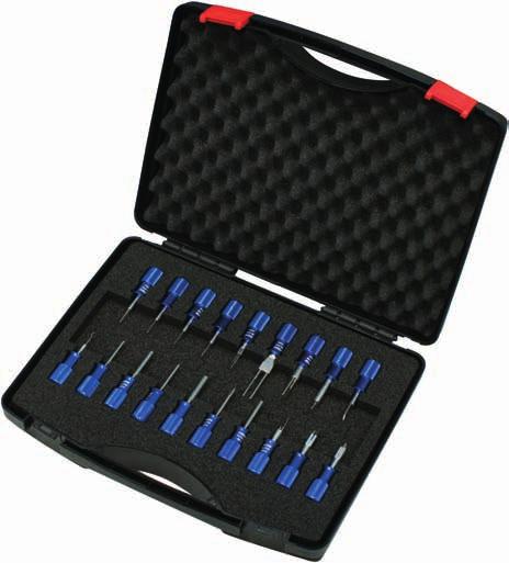 KL-010-28 K Terminal Tool Set for Push-On Contacts KL-010-28 K For releasing terminals from automotive plugs and connectors.