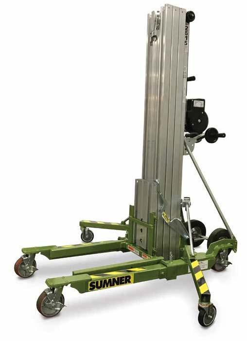 AVAILABLE Sumner's 2615 Material Lift Contractor Lifts 1,100 Lbs. 2600 Series Material Lift Series 2600 safety and operational features 12', 18' & 24' heights (3.9 m, 7.2 m) 650 & 1,100 lb.