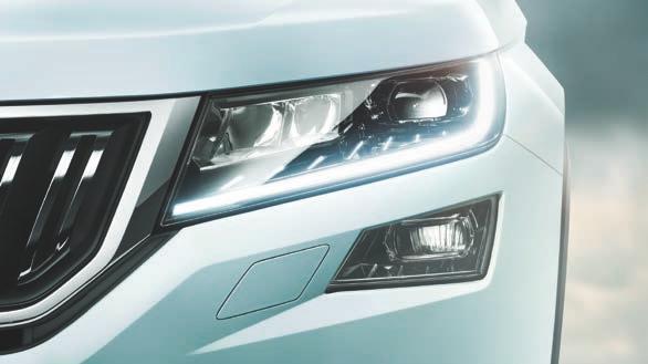 18 THE ART OF ILLUMINATION FULL LED HEADLAMPS WITH AFS AND FOG LAMPS Two types of headlamps and fog lamps are available for the KODIAQ. The top-end option is all about LED technology.