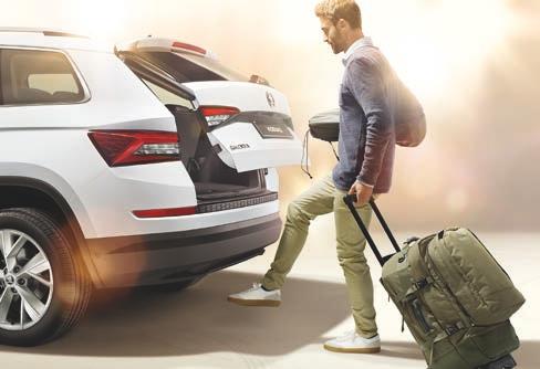 43 42 LUGGAGE, WITHOUT THE BAGGAGE TOWING DEVICE The KODIAQ has a foldable towing device with electric release.