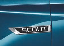 INTERIOR DESIGN The specific décor as well as the Scout logo on the seats and dashboard are characteristic interior